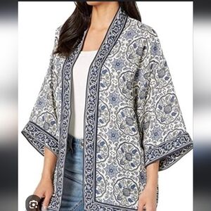 $Max Studio Boho Open Front Wide Half Sleeve Kimono Cardigan SZ M